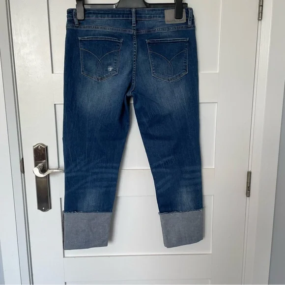Calvin Klein Women's Dark Blue Cropped Jeans - Picture 6 of 8